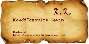 Kovácsovics Kevin névjegykártya