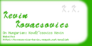 kevin kovacsovics business card